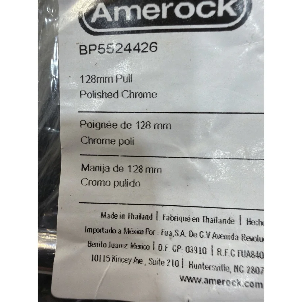 LOT OF 10 AMEROCK BP5524426 PULL Polish Chrome New Cabinet Pulls, Dresser Bag